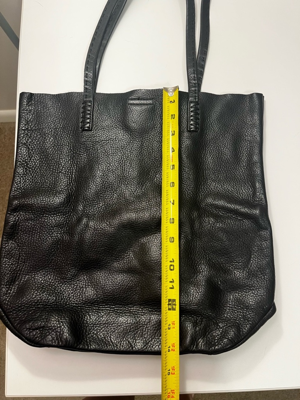 Frye Black Pebbled Leather Tote - Picture 5 of 11